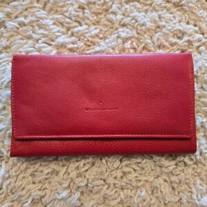 Granducato Italian Leather Red Wallet Womens Bifold